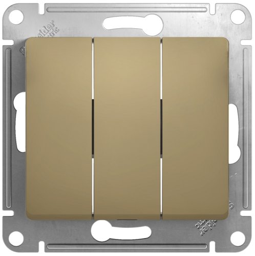 Выключатель без рамки Systeme Electric Glossa 3-кл. титан картинка